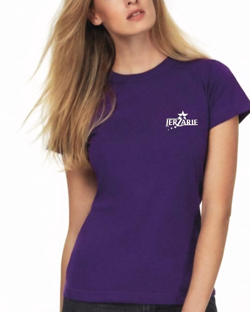 JerZarie Unisex regular fit T-Shirt in Purple with white starred logo