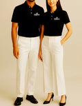 JerZarie Unisex regular fit Polo Shirt in Black with white starred logo