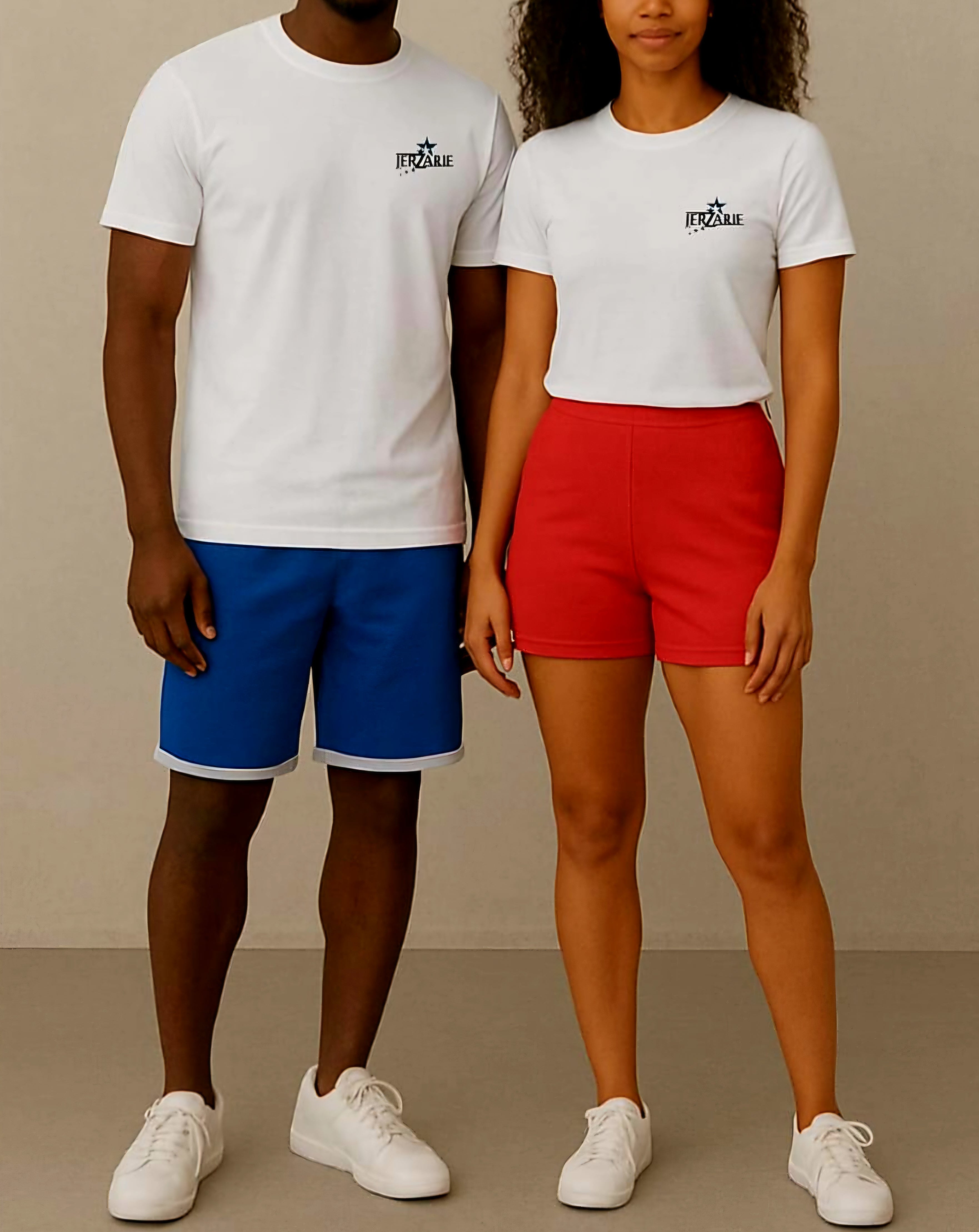 JerZarie Unisex regular fit T-Shirt in White with black starred logo