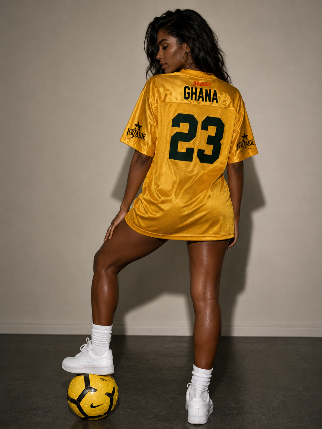 JerZarie Unisex Baseball Jersey in Yellow with Black starred logo