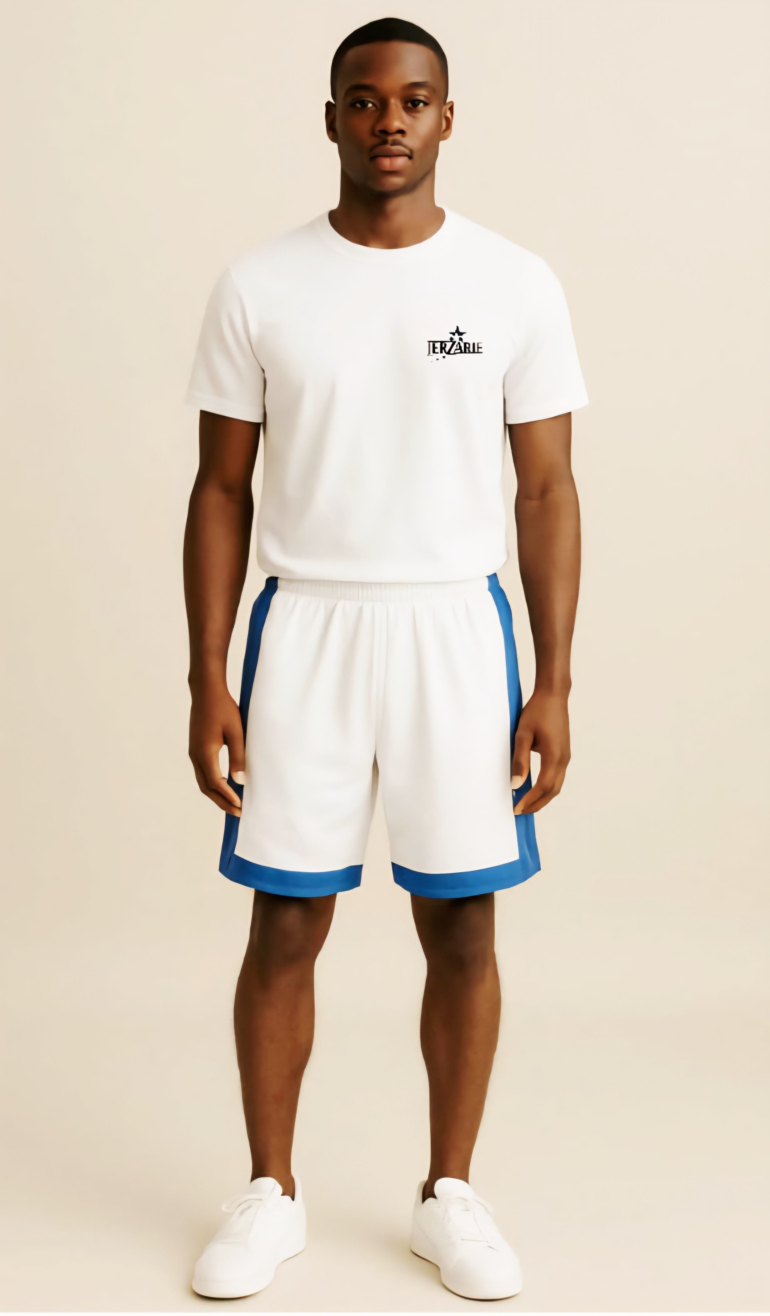 JerZarie Unisex regular fit T-Shirt in White with black starred logo