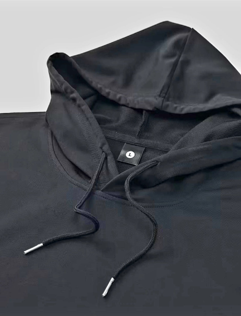 JerZarie Men's hoodie tracksuit in black with white starred logo