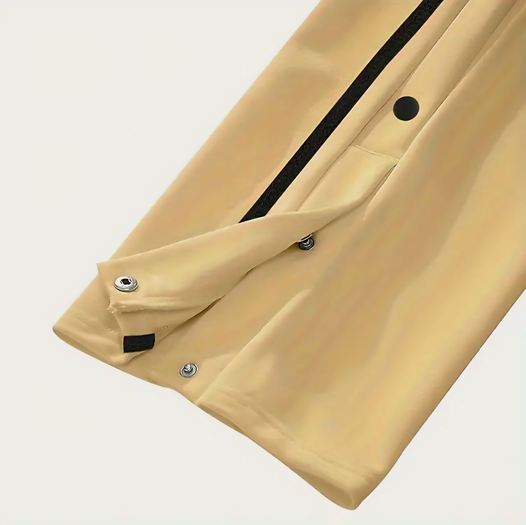 JerZarie Unisex casual flare sweatpants in khaki with black starred logo