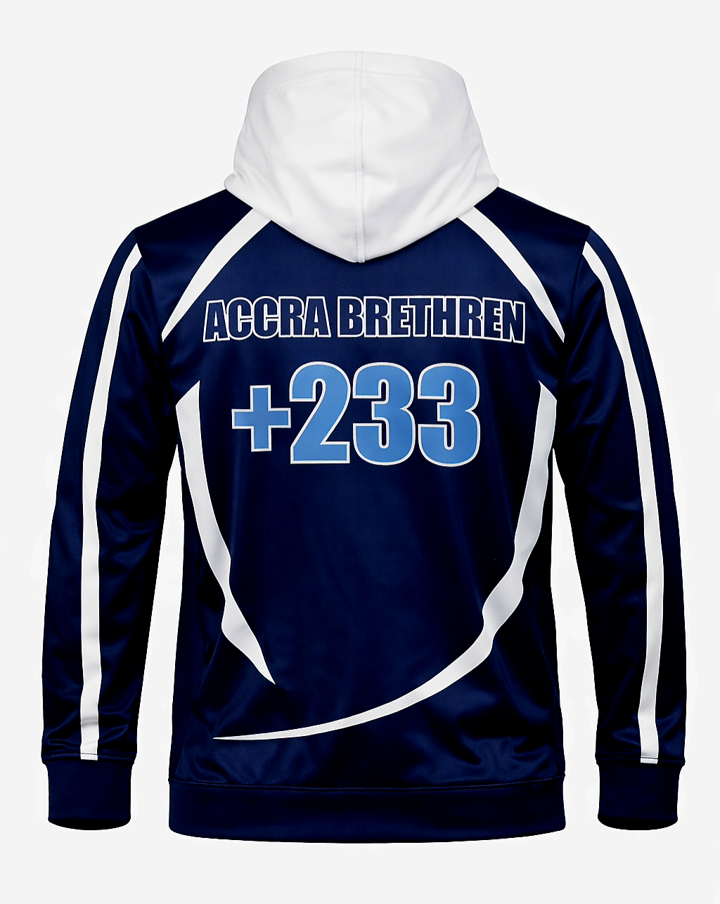 JerZarie Unisex Hooded Jersey in blue/White with white classic logo