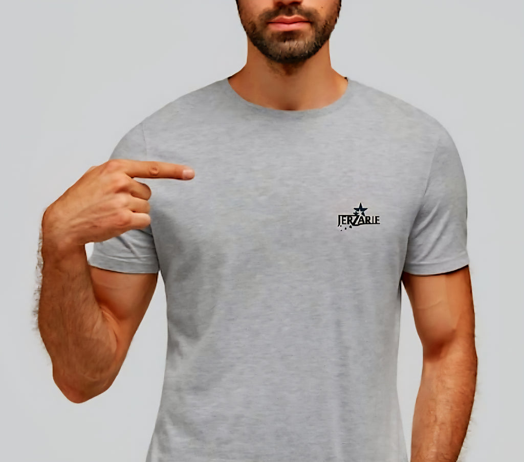 JerZarie Unisex regular fit T-Shirt in Grey with black starred logo