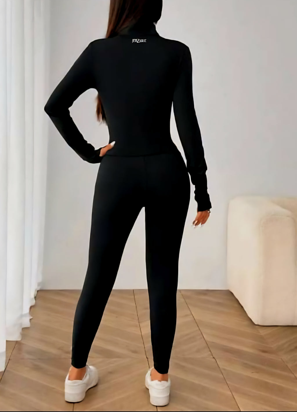 JerZarie Women's 3 piece set in black with white classic logo