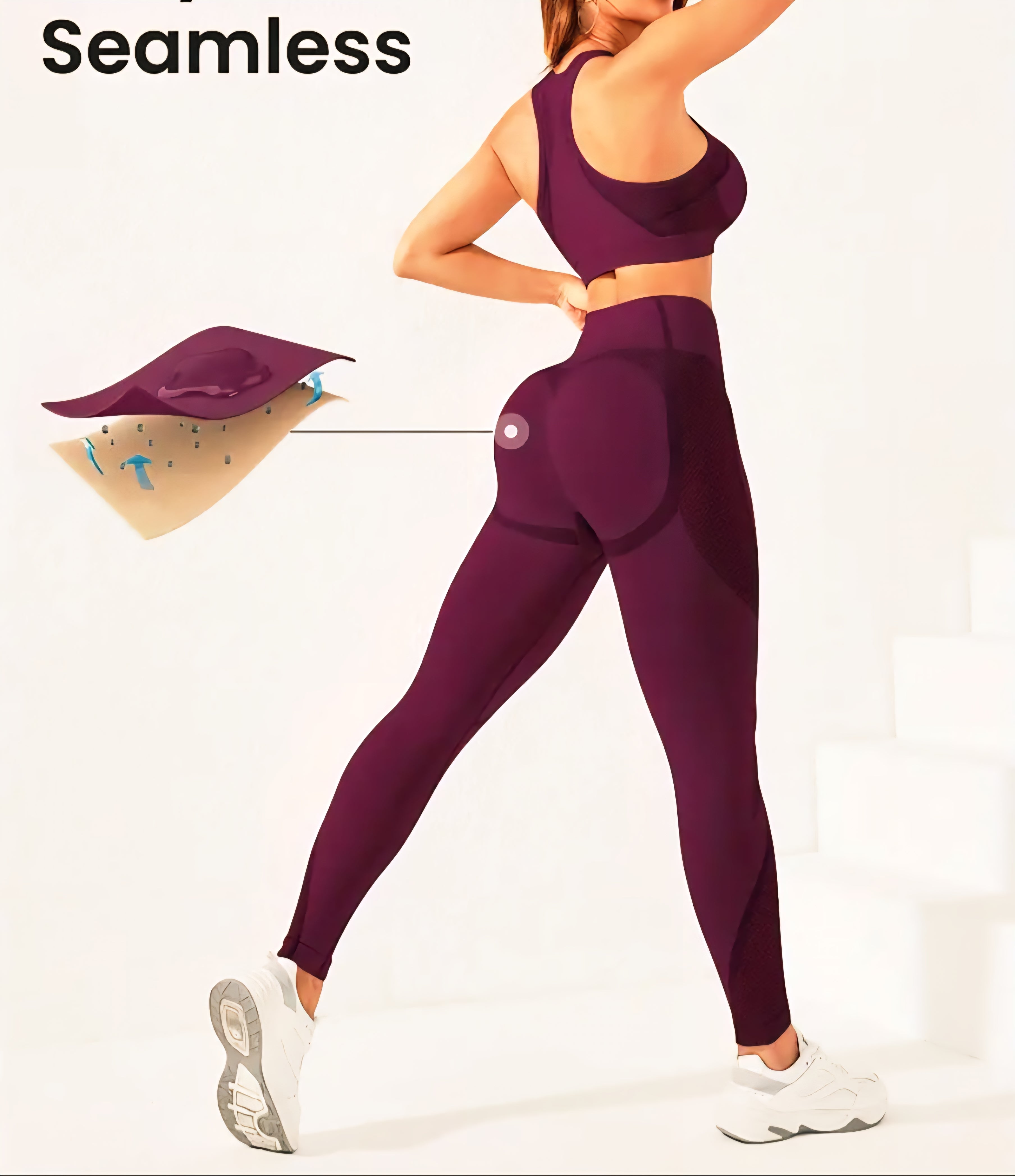 JerZarie Women's Gym Set in Fuchsia with white starred logo