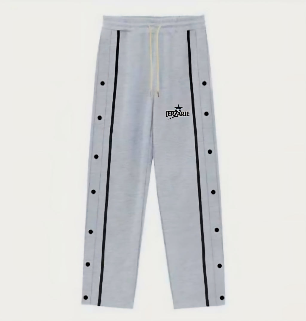JerZarie Unisex casual flare sweatpants in grey with black starred logo