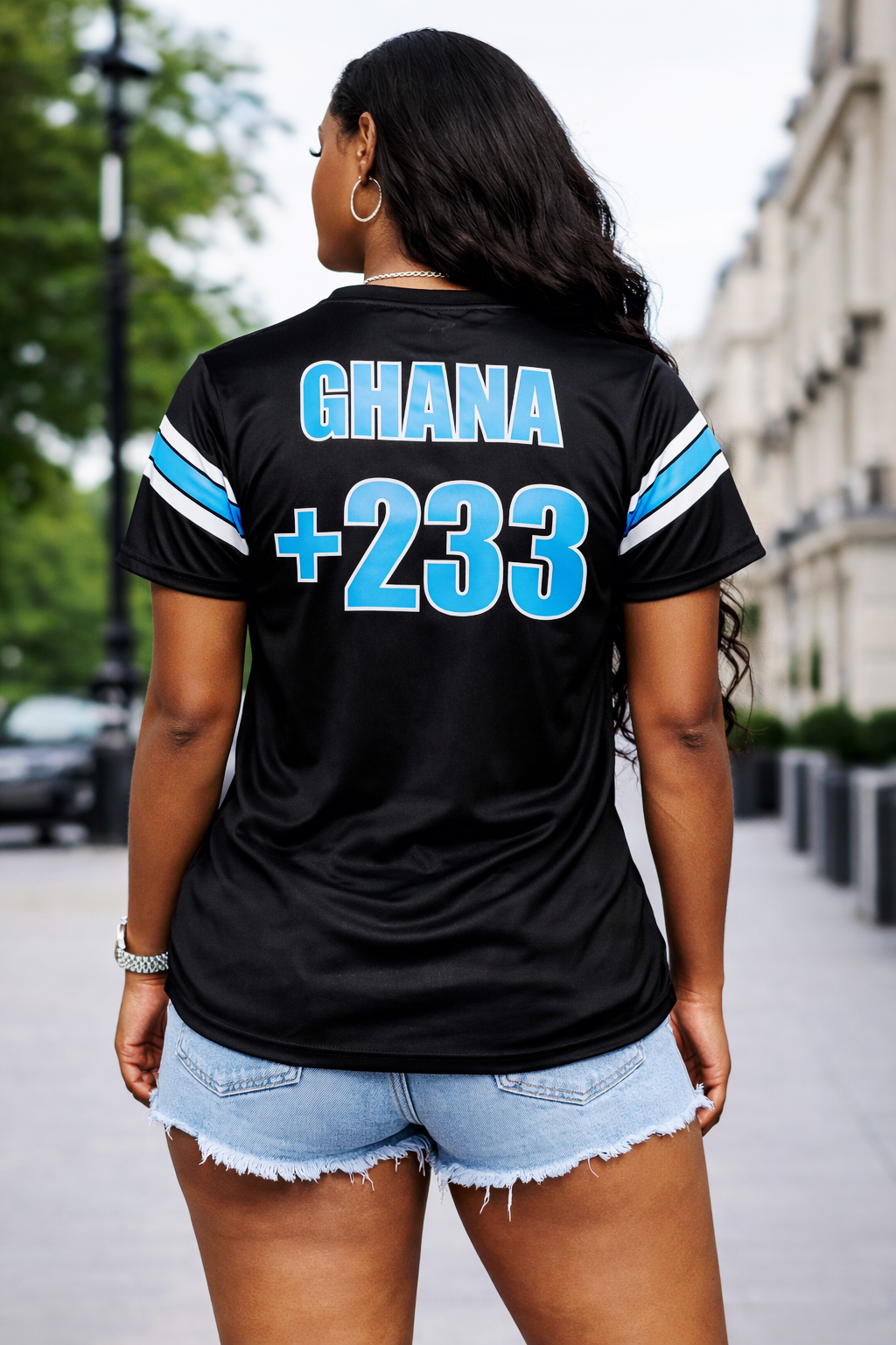 JerZarie Unisex Baseball Jersey in Black with blue starred logo