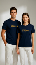 JerZarie Unisex regular fit T-Shirt in Navy Blue with gold classic logo
