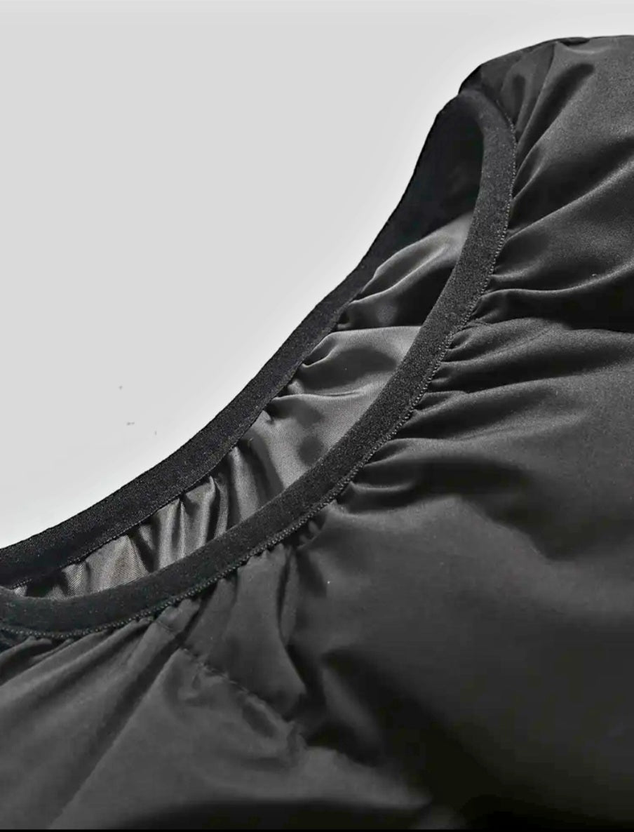 JerZarie Unisex heavyweight hoodie Gilet Jacket in black with white classic logo