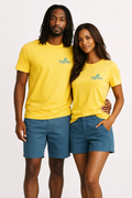 JerZarie Unisex regular fit T-Shirt in Yellow with blue starred logo