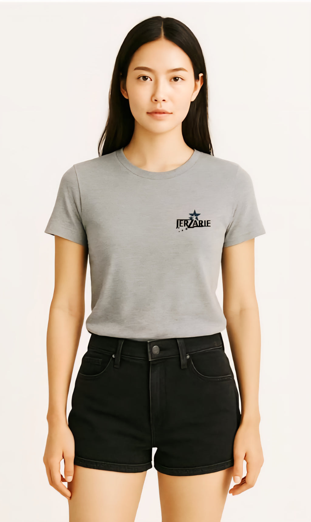 JerZarie Unisex regular fit T-Shirt in Grey with black starred logo
