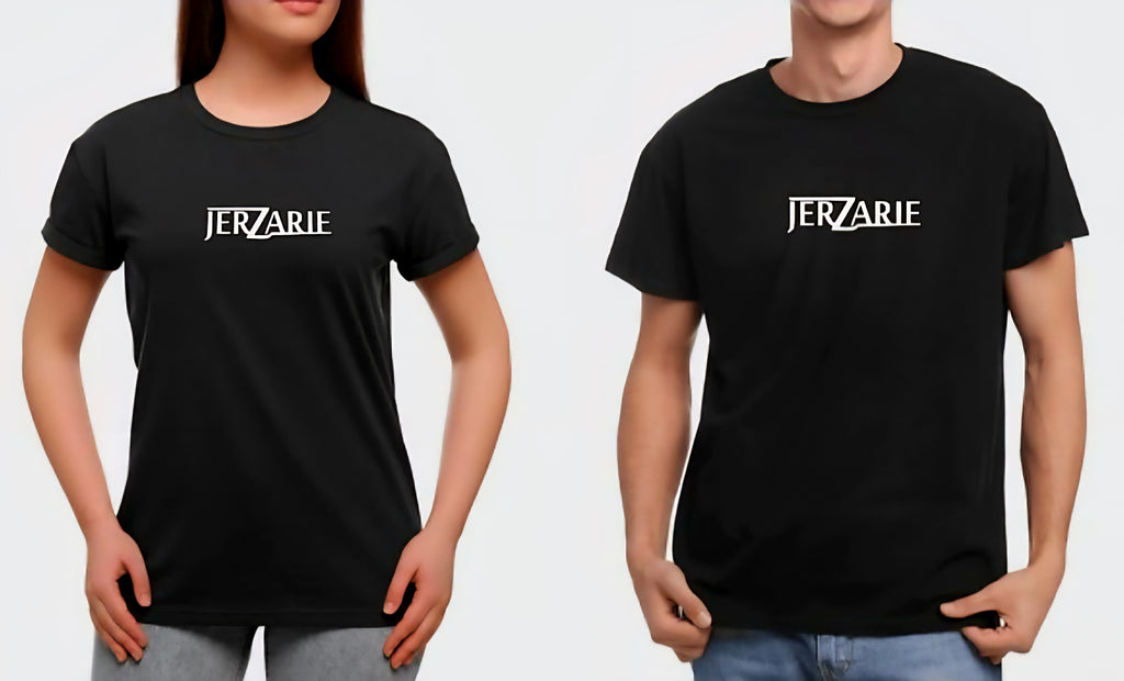 JerZarie Unisex regular fit T-Shirt in Black with white classic logo