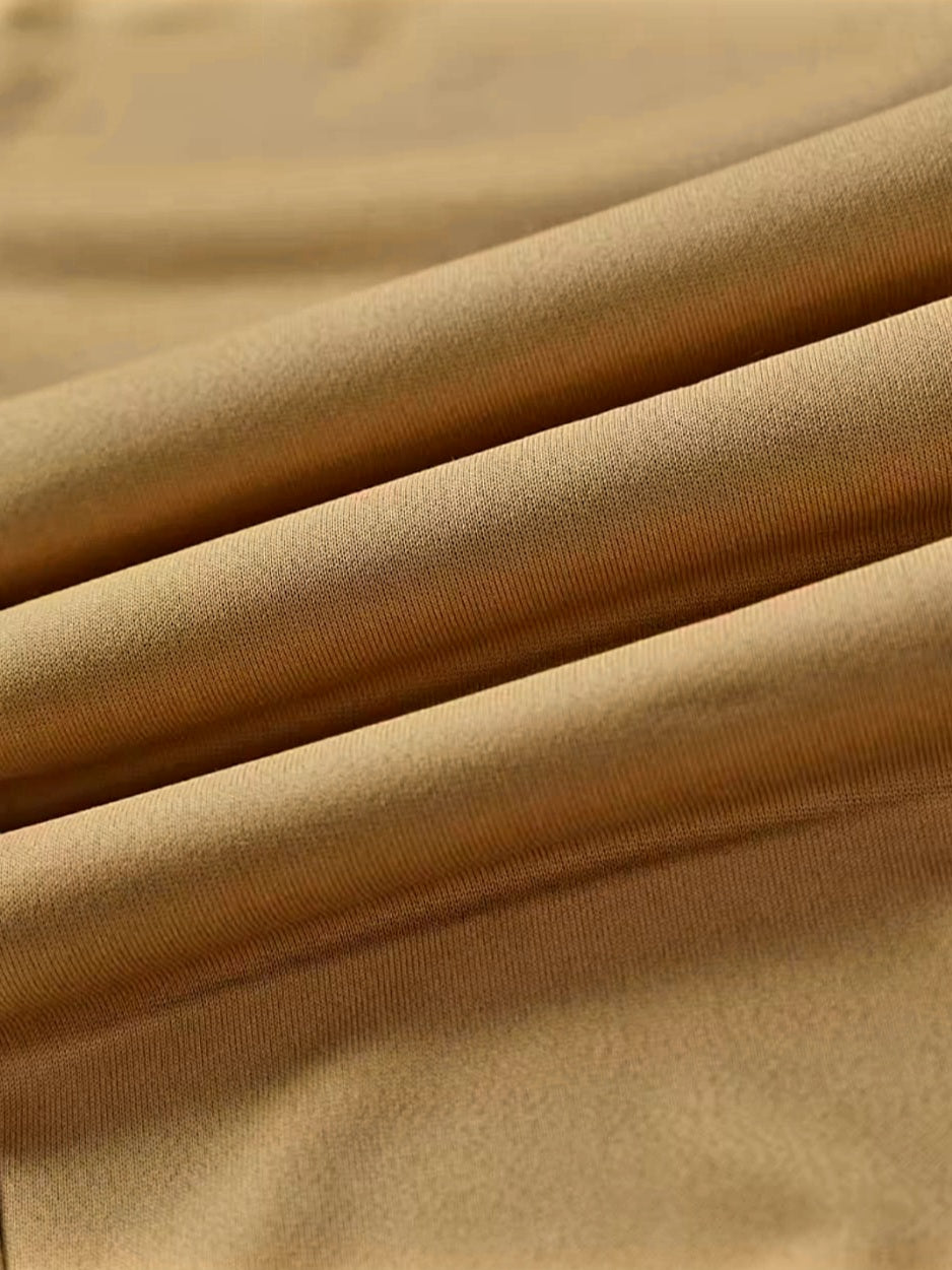 JerZarie Men's hoodie tracksuit in beige/khaki with white starred logo