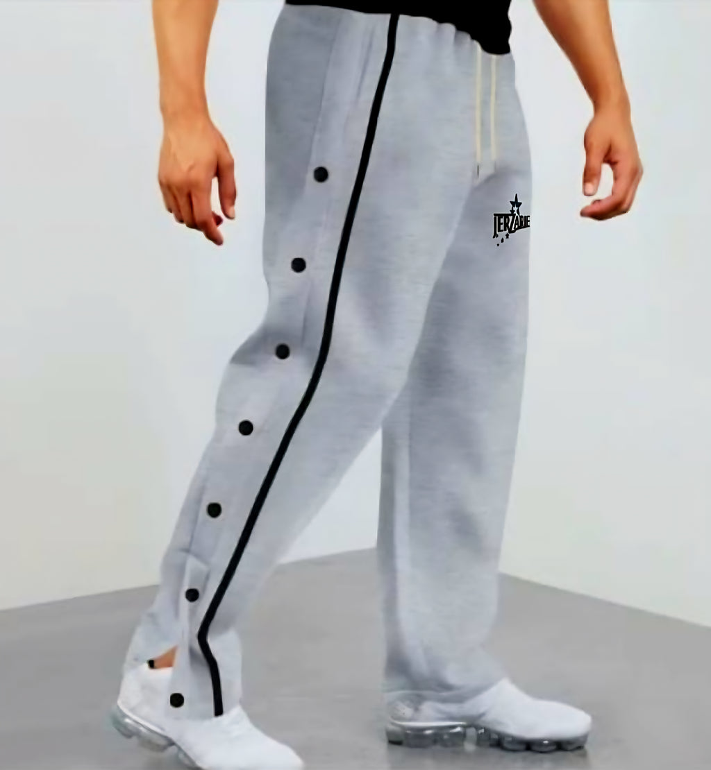 JerZarie Unisex casual flare sweatpants in grey with black starred logo