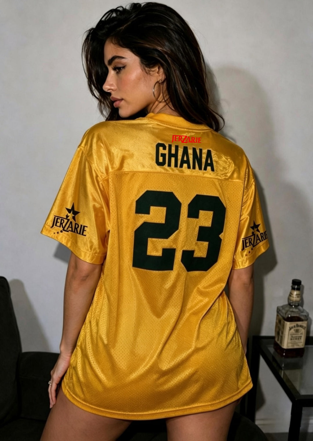 JerZarie Unisex Baseball Jersey in Yellow with Black starred logo