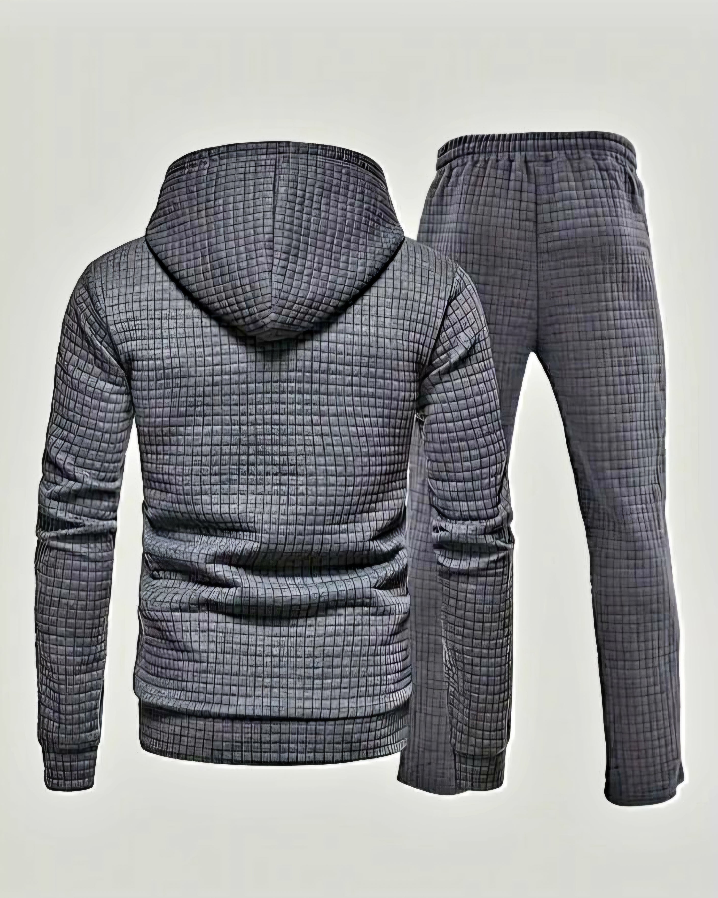 JerZarie Men's hoodie tracksuit in grey with white starred logo