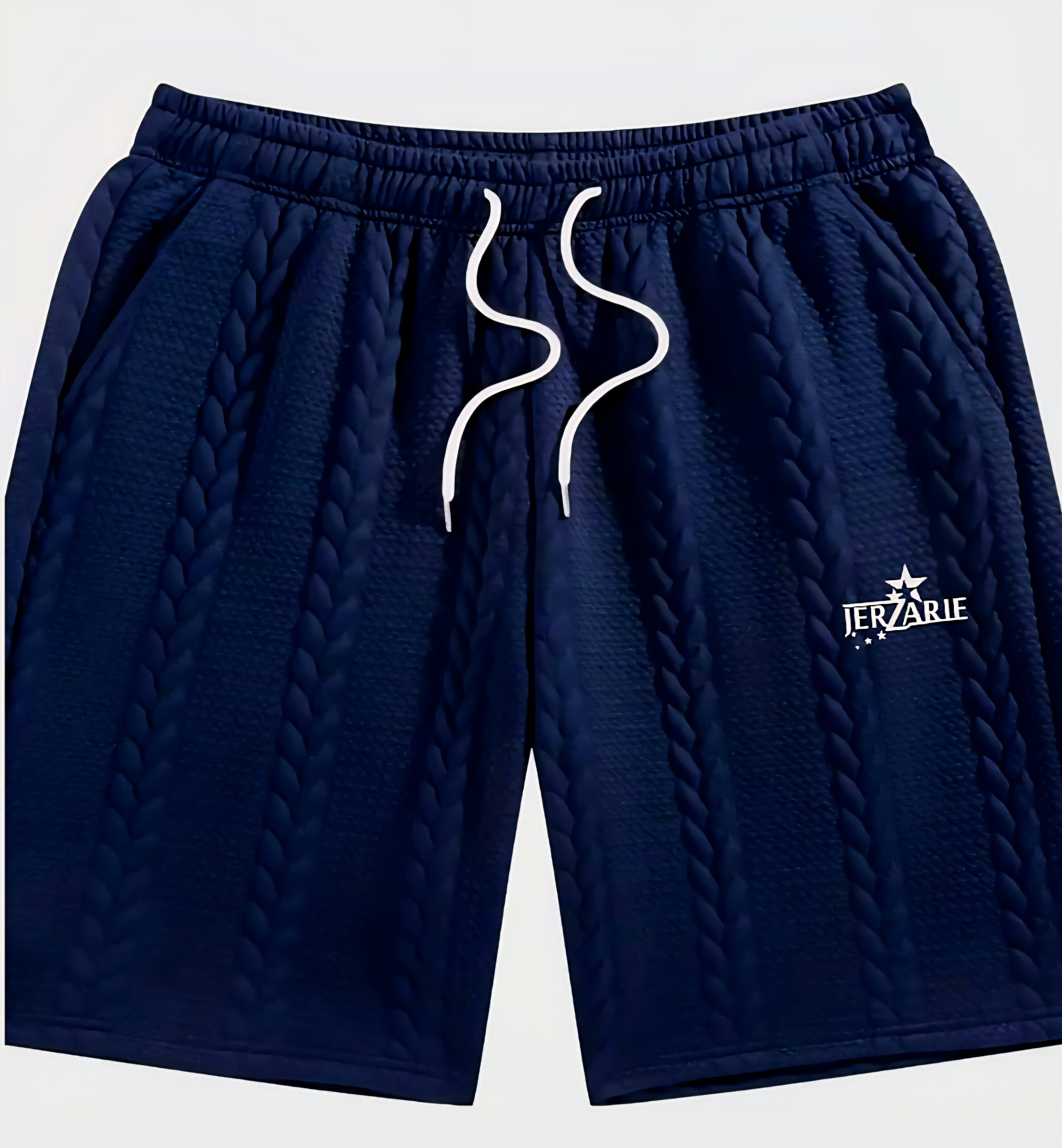 JerZarie Men's stylish 2 piece knit set, regular fit in Navy Blue with white starred logo