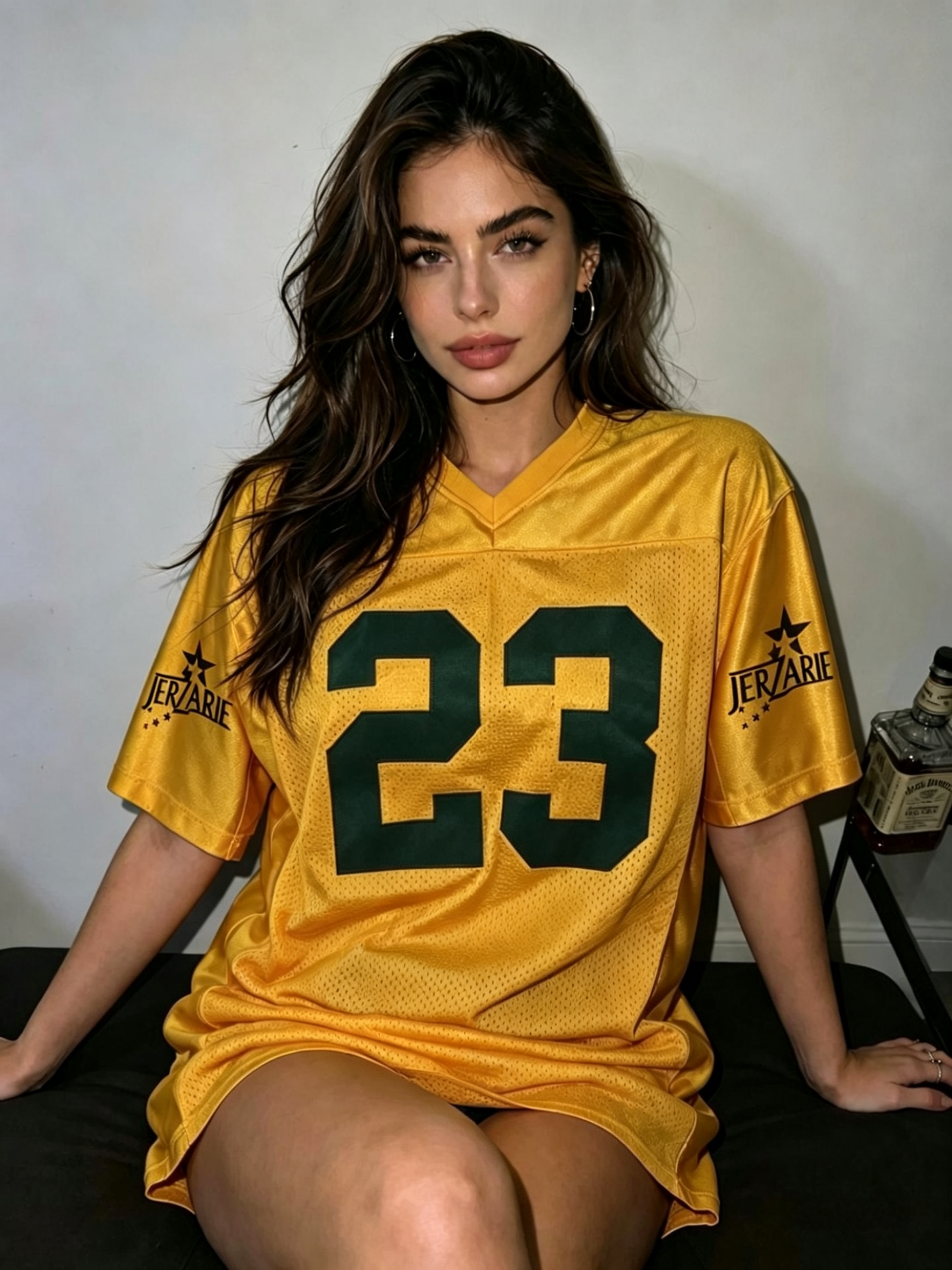 JerZarie Unisex Baseball Jersey in Yellow with Black starred logo