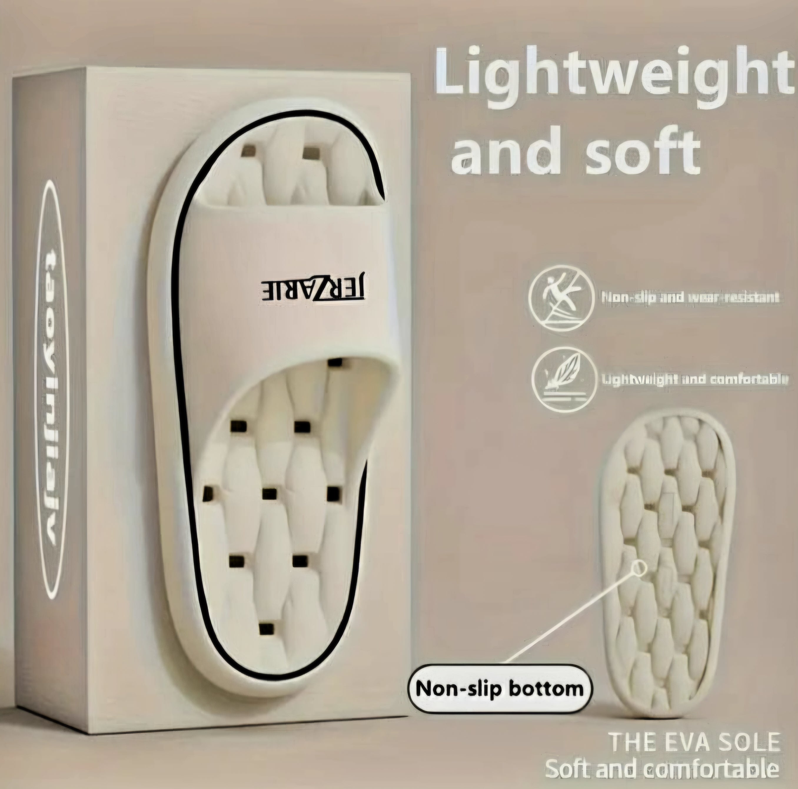 JerZarie Unisex Slide in White with black classic logo