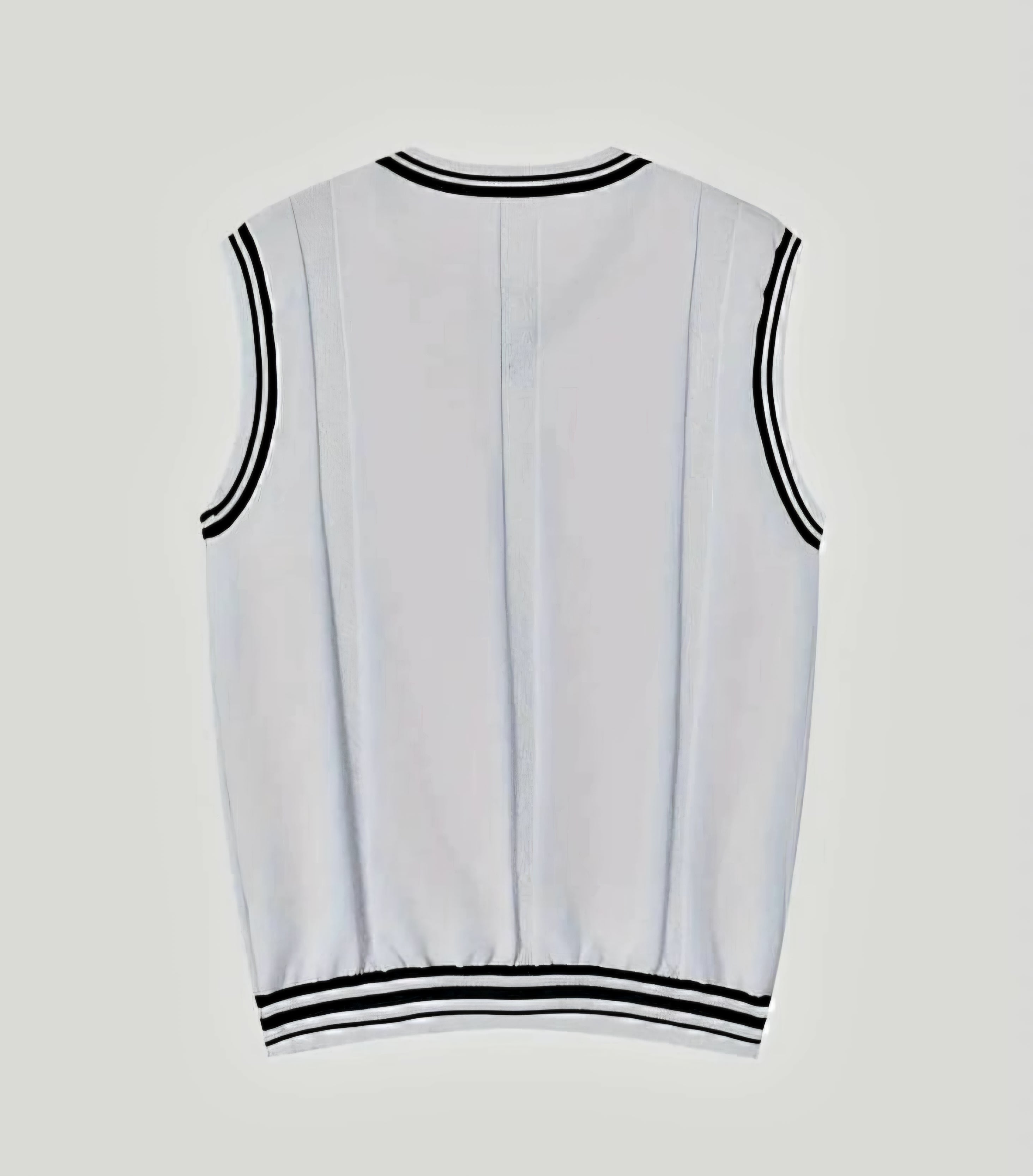 JerZarie Men's Sleeveless jumper in white with black starred logo