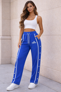 JerZarie Unisex casual flare sweatpants in blue with white starred logo