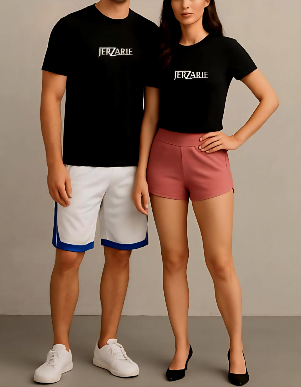 JerZarie Unisex regular fit T-Shirt in Black with white classic logo