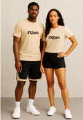 JerZarie Unisex regular fit T-Shirt in Beige with black classic logo